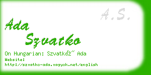 ada szvatko business card